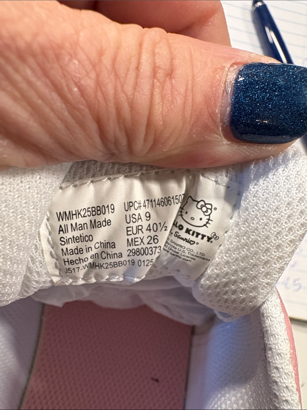 Hello Kitty White and Pink Low-Top Athletic Sneakers - Picture 5 of 7